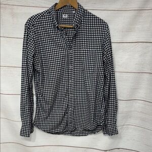 Classic Black and White Checkered long sleeve Men's Shirt Uniqlo size Medium